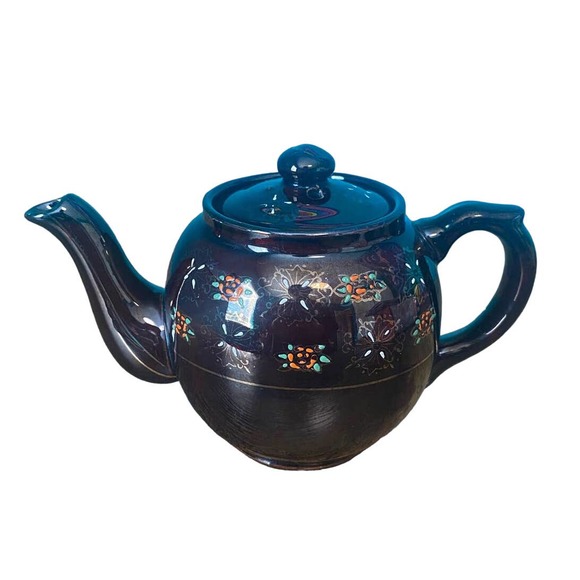 Vintage Brown and Gold Handpainted Made in Japan Small Teapot - Picture 1 of 9